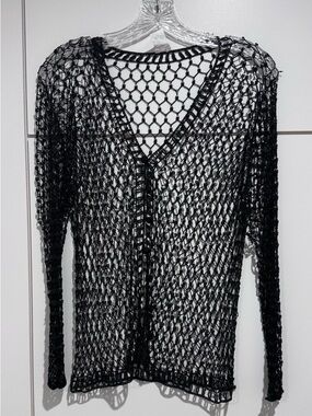 Black Cardigan Beaded--Knit.  Evening wear